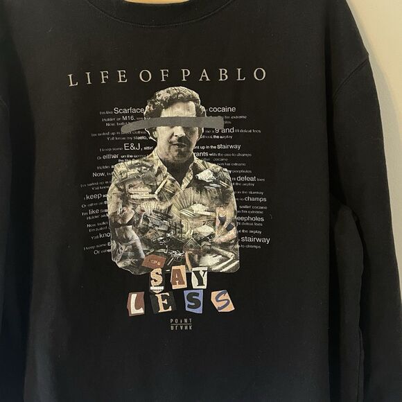 Point Blank Life Of Pablo Escobar Crewneck Streetwear Sz L Made In USA - Picture 3 of 4